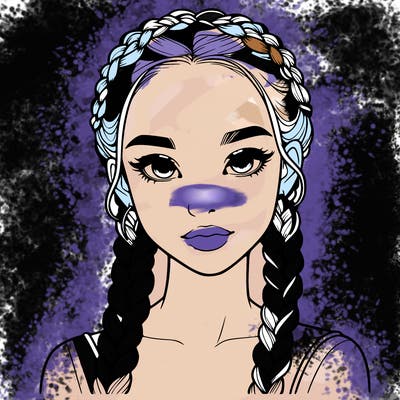 realistic girl with braids