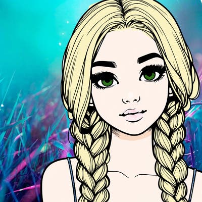 realistic girl with braids