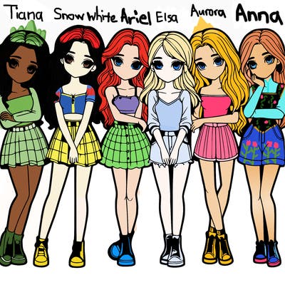 a group of girls realistic