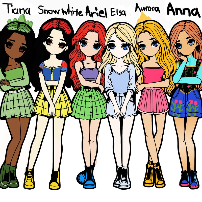 a group of girls realistic