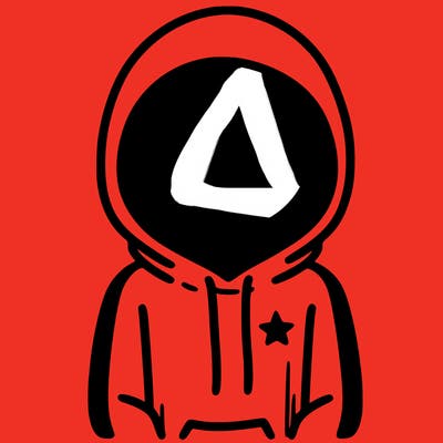 a person with non face waering a hoodie with a small star symbol on the hoodie