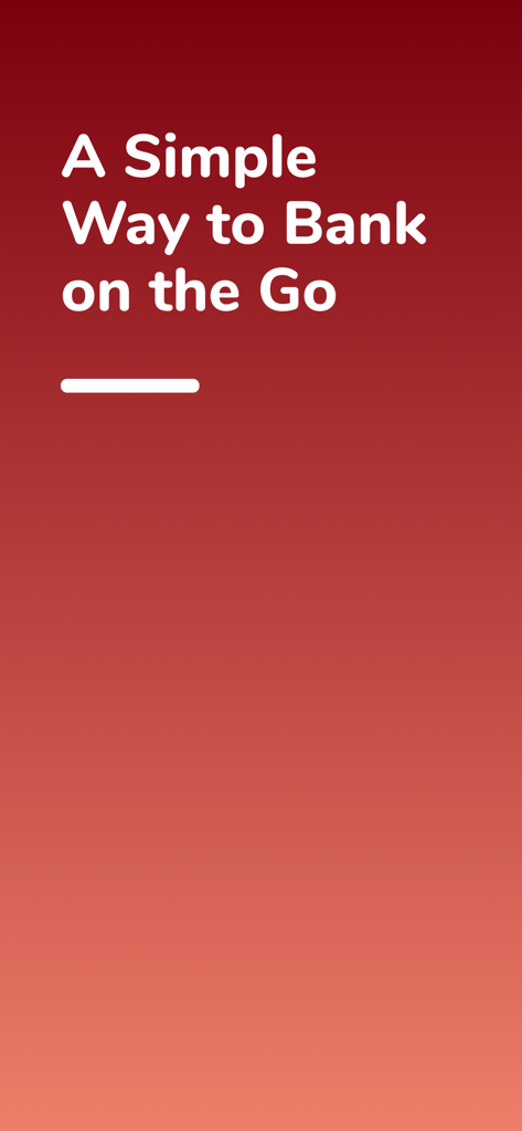 Intro screen of the Coca Cola CU app with the text A Simple Way to Bank on the Go