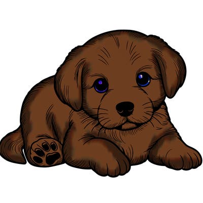 a cute realistic puppy