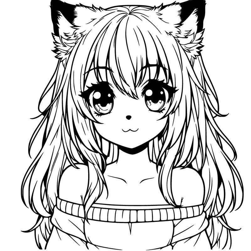 cute anime realistic werewolf girl