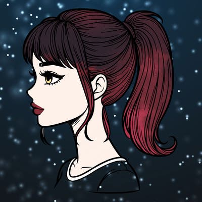 realistic woman with a pony tail hair style