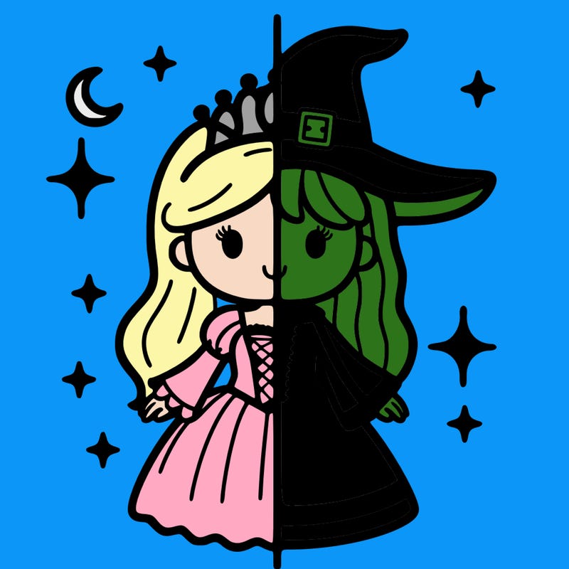 split princess and witch