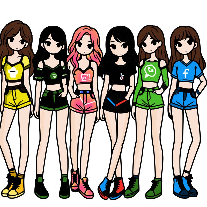 a group of girls wearing crop tops and shorts