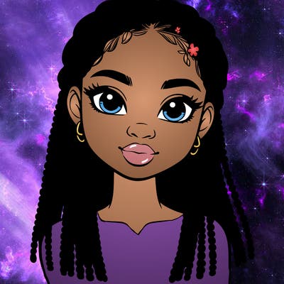 a realistic black girl with braids