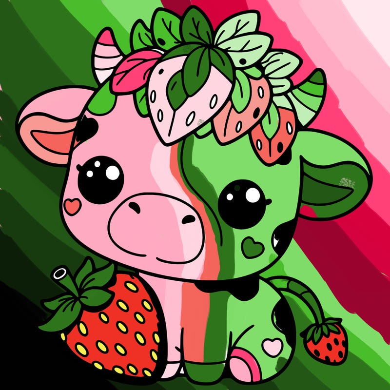 cute strawberry cow