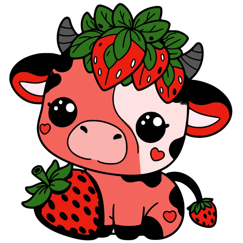 cute strawberry cow