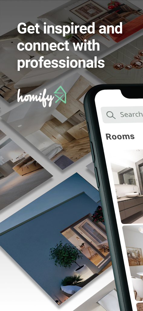 App homify per l'ispirazione di design per la casa e la connessione con professionisti dell'architettura