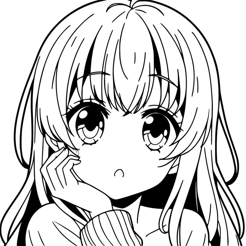 anime girl with bangs