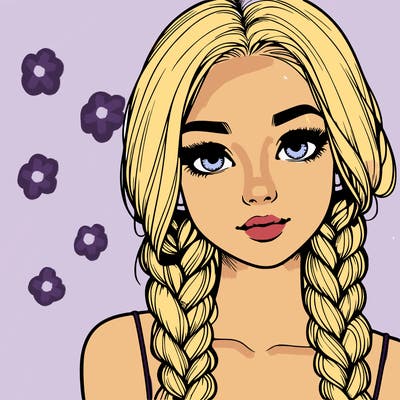 realistic girl with braids