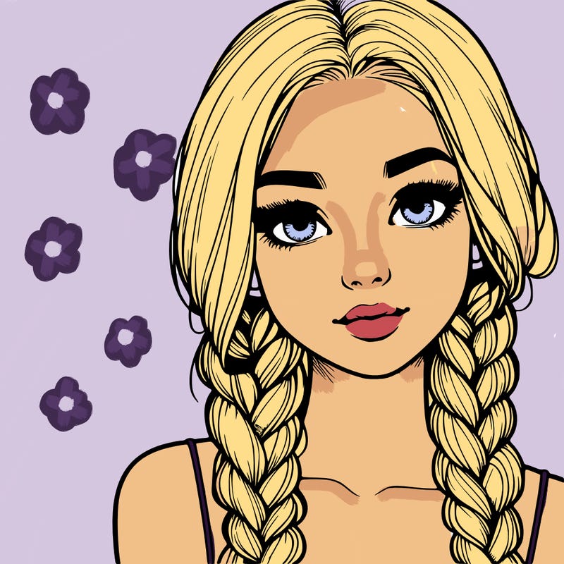 realistic girl with braids