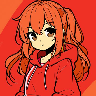 anime girl wearing hoodie