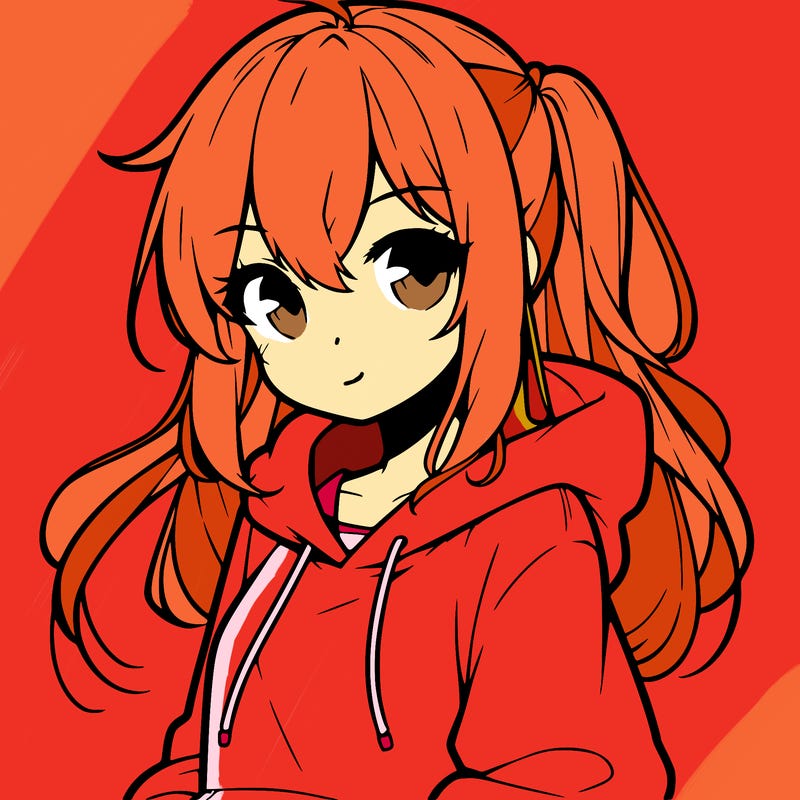 anime girl wearing hoodie
