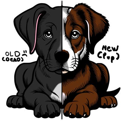 realistic dog split picture