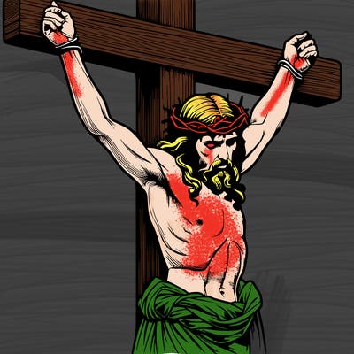 jesus realistic on the cross