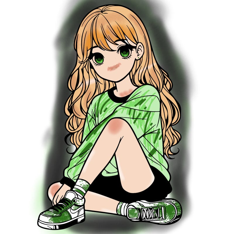 girl sitting realistic