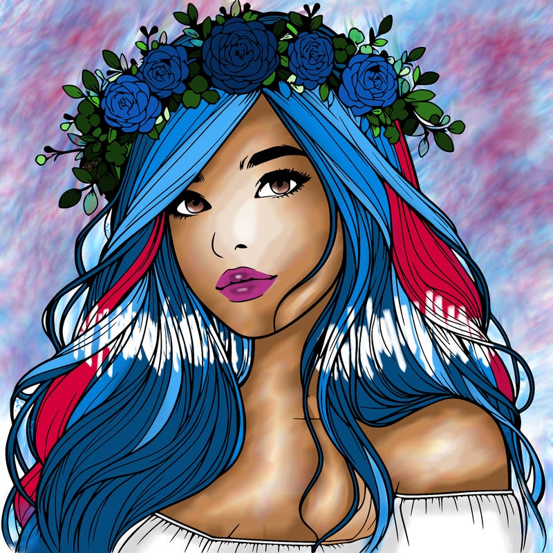 realistic girl with flower crown