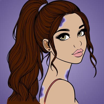 realistic pretty girl with high pony tail