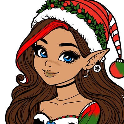 christmas girl elf realistic