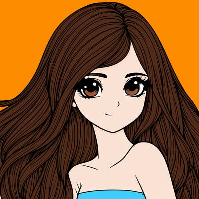 realistic girl pretty long hair