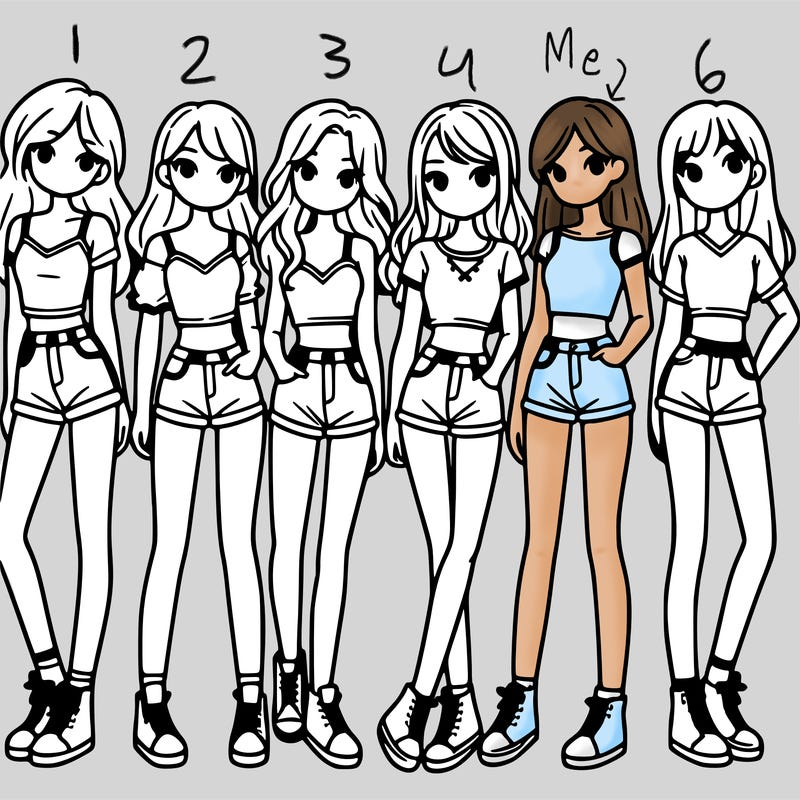 a group of girls wearing crop tops and shorts