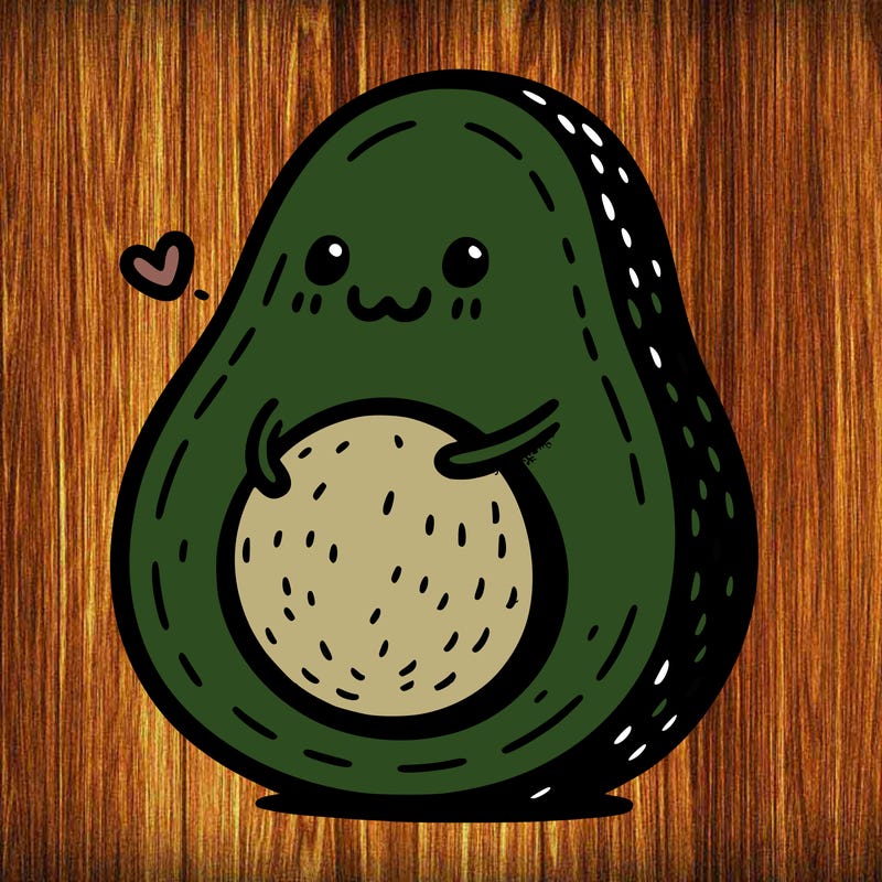 an avocado hugging an avocado