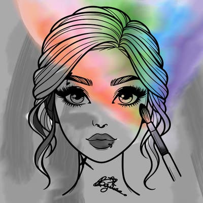 realistic person with makeup