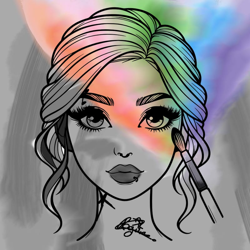 realistic person with makeup