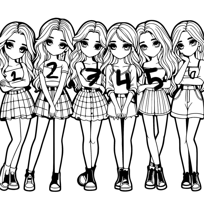 a group of girls realistic