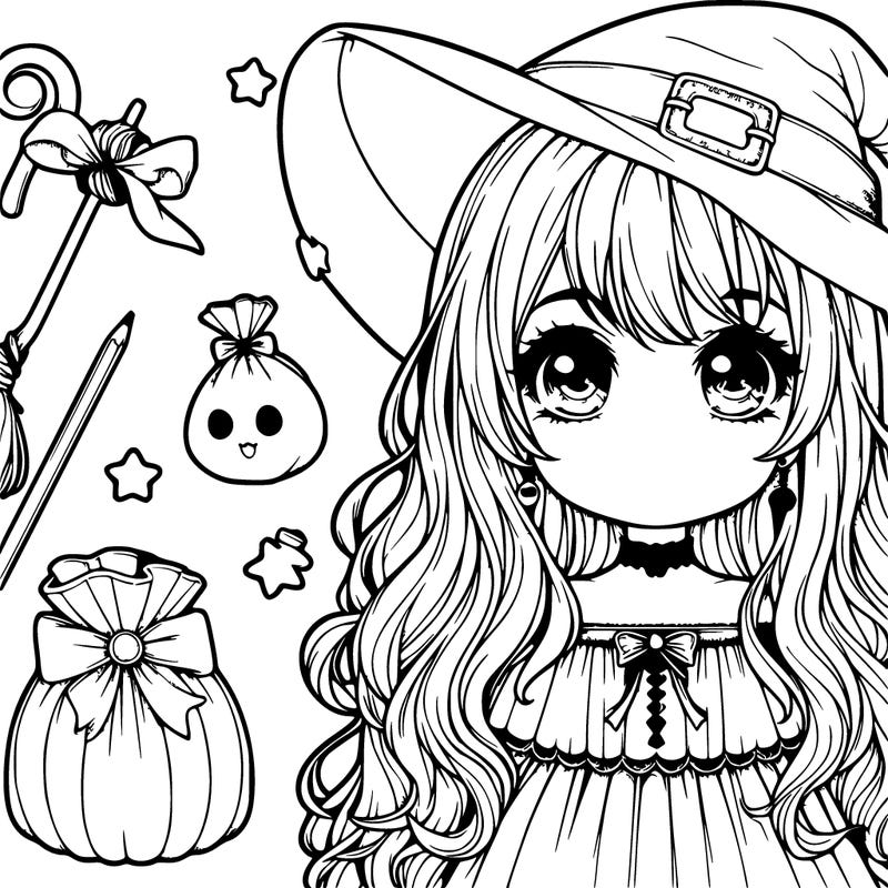 realistic cute witch