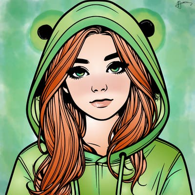 realistic girl with a hoodie