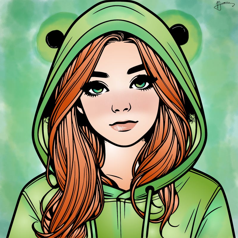 realistic girl with a hoodie
