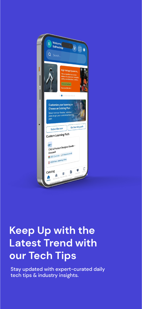 iGETIT - Upskilling Engineers - iGETIT app interface showing tech tips and industry insights for engineers on an iPhone