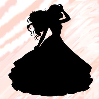 realistic woman with dress flowing in the wind