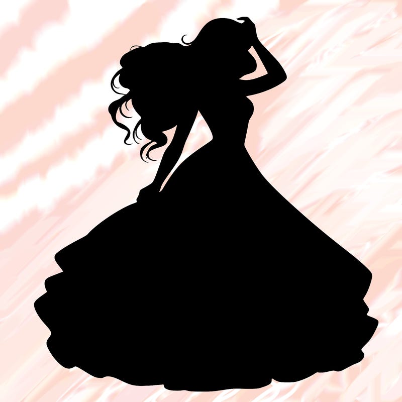 realistic woman with dress flowing in the wind