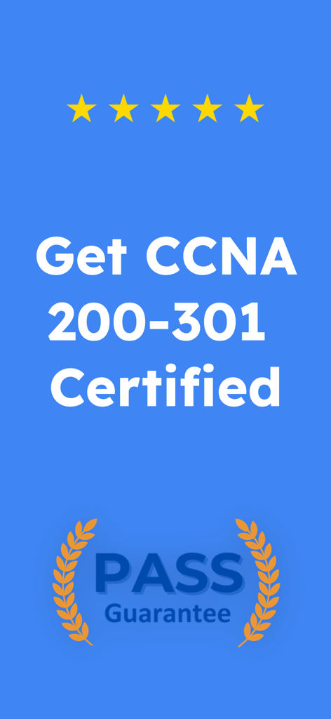 CCNA 200-301 exam certification prep with pass guarantee and 5 star rating