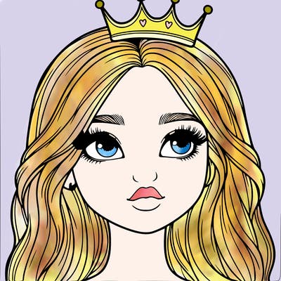 a realistic girl with a crown on
