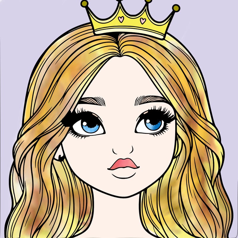 a realistic girl with a crown on