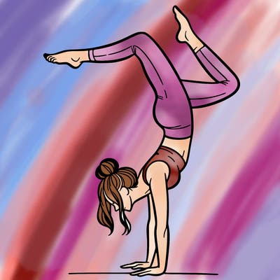 a woman doing a handstand