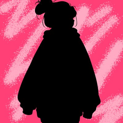 realistic girl with a oversized sweatshirt on and a bun