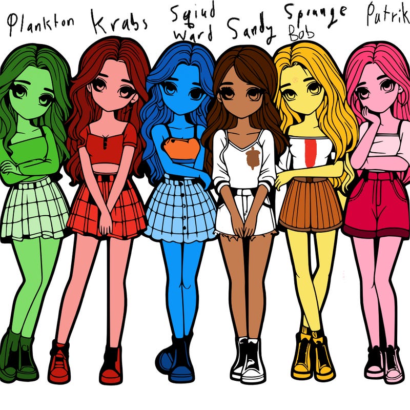 a group of girls realistic