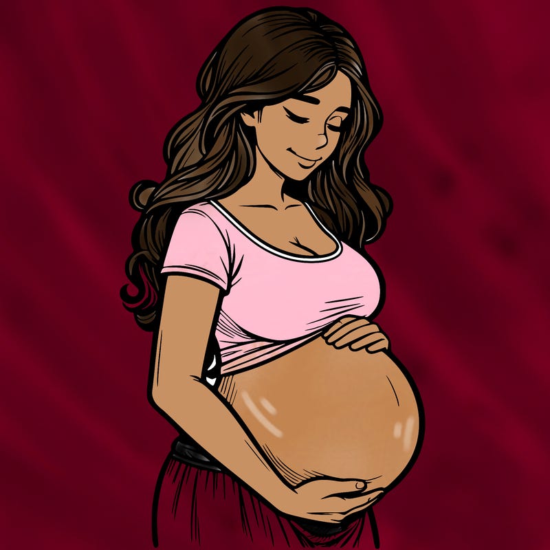 woman heavily pregnant realistic