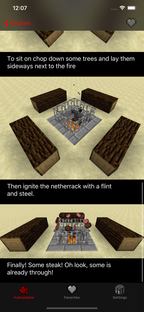 iFurniture Minecraft Designs - Un tutorial paso a paso para construir una hoguera de Minecraft con asientos de troncos