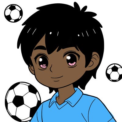 boy with dark hair and brown eyes who plays soccer and is of japanese descent