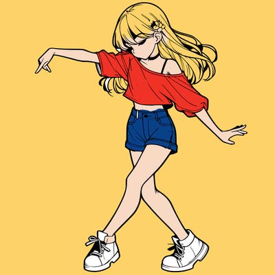 realistic girl danceing
