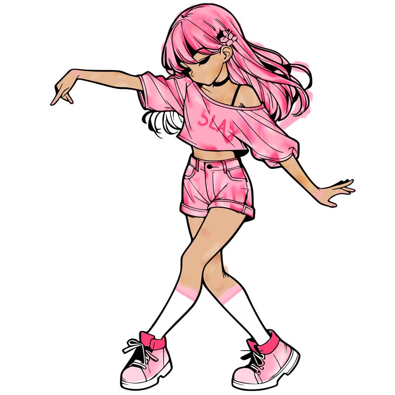 realistic girl danceing