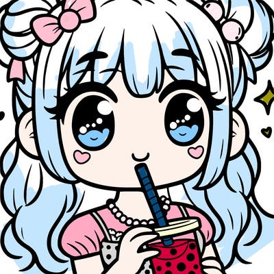 girl drinking boba